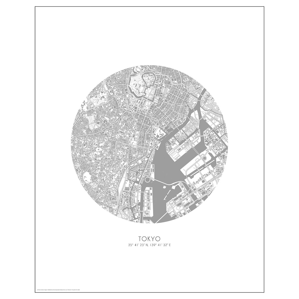 IKEA BILD  (ИКЕА БИЛД)  -  Плакат, вид на Токио, 40x50 см.