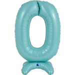 Шар фольгированный Цифра 0 63 см (Голубой)