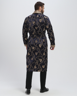 Халат жаккардовый со стеганными бортами