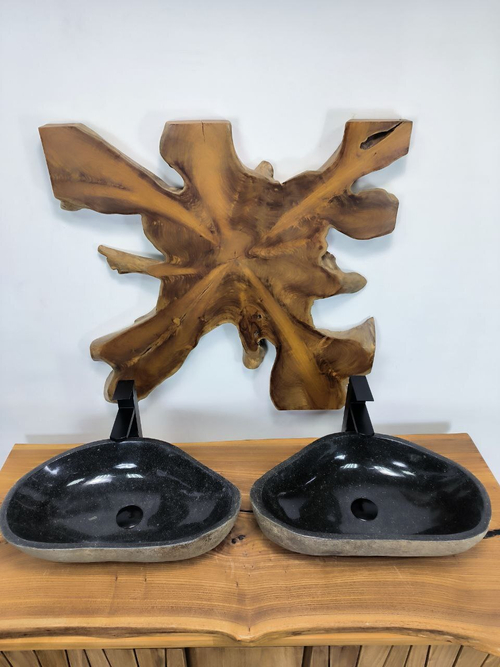 Раковина из речного камня ПАРА! RS-66404 56х33х14 из натурального камня