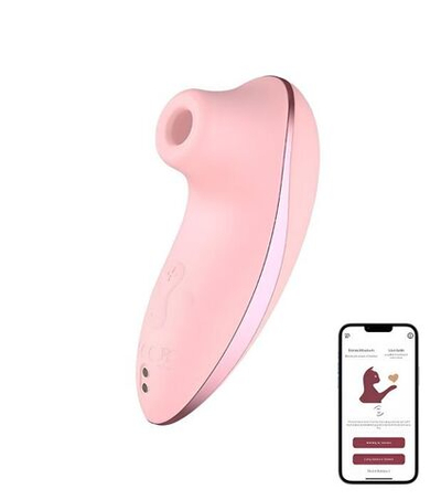 Вакуумный стимулятор клитора Hiba с функцией нагрева и управлением через приложение (Цвет: розовый)
