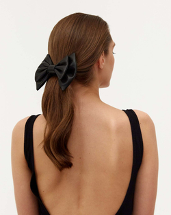 Бант "Монро" из черной кожи