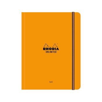 Записная книжка Rhodia Unlimited в мягкой обложке A5+ в клетку 80 гр оранжевая (118758C)