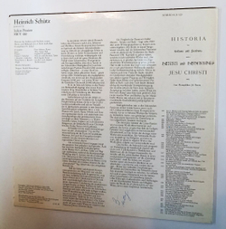Винтажная виниловая пластинка LP Генрих Шютц Schuetz Dresdner Kreuzchor, Rudolf Mauersberger Lukas Passion (ГДР 1972)