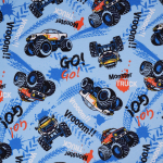 Кулирная гладь с рисунком, 100% хлопок, 150 гр/м2, голубой/чёрный (20669)