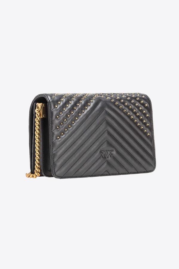 CLASSIC LOVE BAG CLICK CHEVRON STUDS – black-antique gold