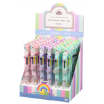 Ручка шариковая, автоматическая, 8в1, Basir, 8-ми цветная, серия "ЕДИНОРОГ", с резиновой фигуркой, 36 шт