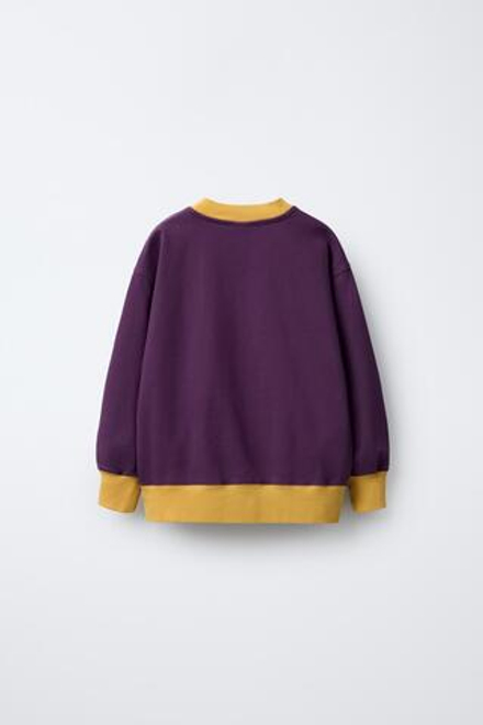 ZARA КОМБИНИРОВАННЫЙ ЛОНГСЛИВ, ЛИЛОВЫЙ