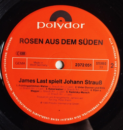 Винтажная виниловая пластинка LP James Last Rosen Aus Dem Suden (James Last Spielt Johann Straus) (Germany 1980)