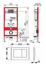 Инсталляция TECE TECEbase для подвесного унитаза с клавишей черный матовый K440407