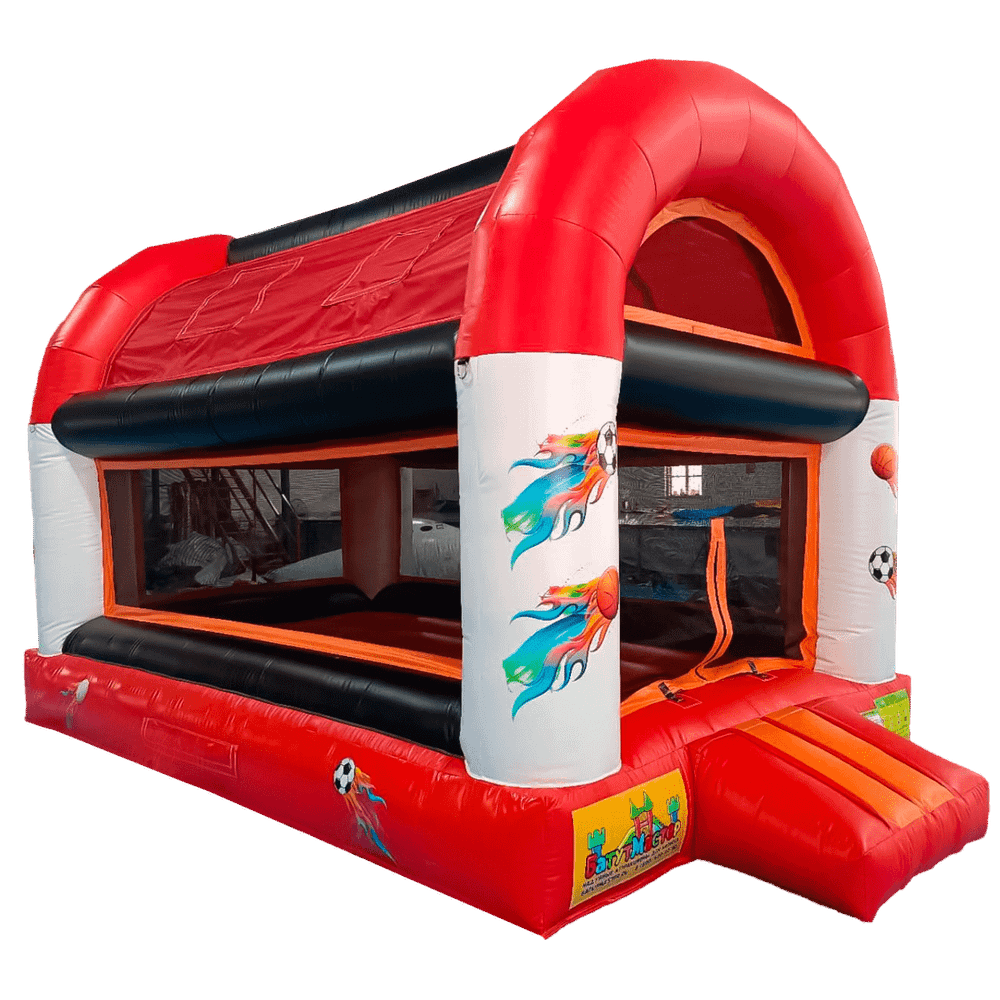 Детский надувной батут "Мячики" с крышей 5*3*3.5 м