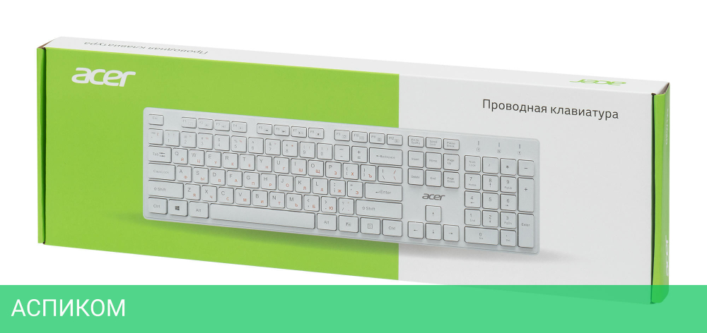 Клавиатура Acer OKW123 белый (ZL.KBDEE.00D)