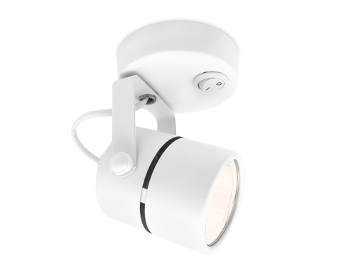 Накладной поворотный светильник с выключателем TA100 WH белый GU10 D80*130*D60
