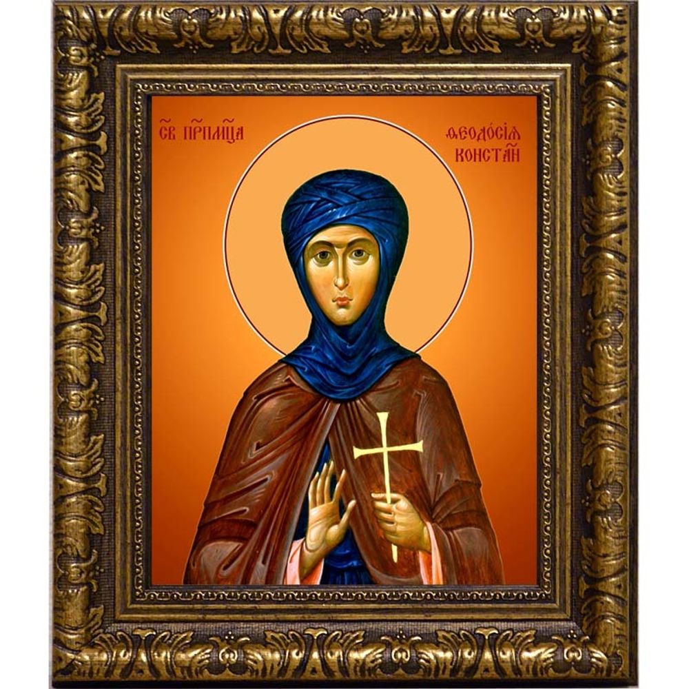 Феодосия Константинопольская преподобномученица, дева. Икона на холсте.