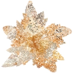 Украшение новогоднее «Пуансеттия - Царица ночи» 24 см, Шампань