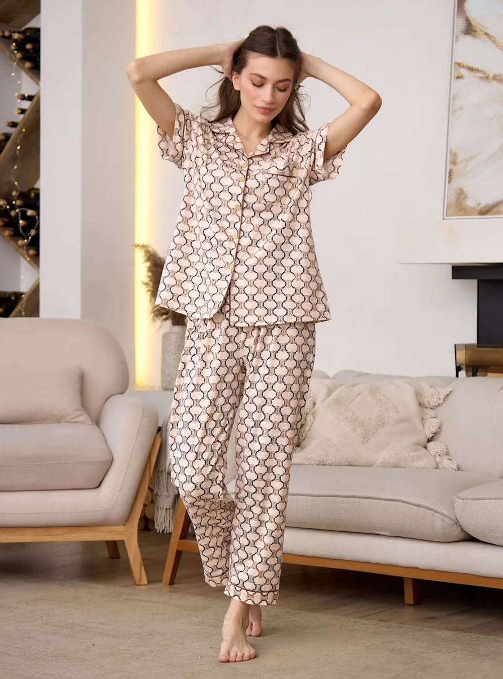 [m]П/ж штаны+рубашка к/р В8501