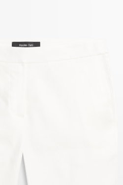 Massimo Dutti Брюки Kick Flare из льняной ткани, белый