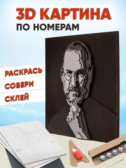 3D Картина по номерам Стив Джобс, набор для творчества