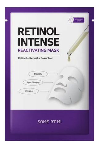 SOME BY MI  Интенсивная антивозрастная тканевая маска для лица с ретинолом -  RETINOL INTENSE REACTIVATING MASK ,22г