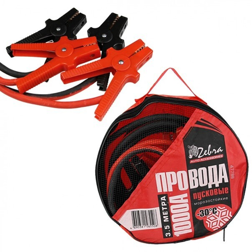 Провода прикуривателя /1000 А/ 3,5 м в сумке (Зебра)