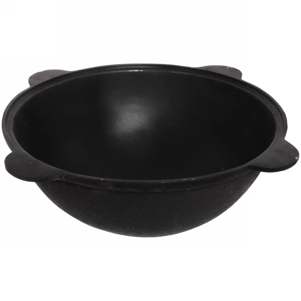 Казан чугунный 6 литров с крышкой с круглым дном