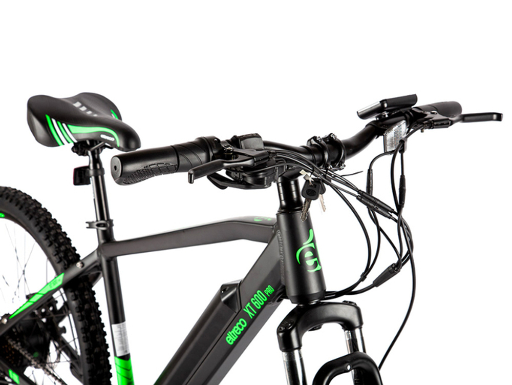 Электровелосипед Eltreco XT 600 Pro (Серо-зеленый)