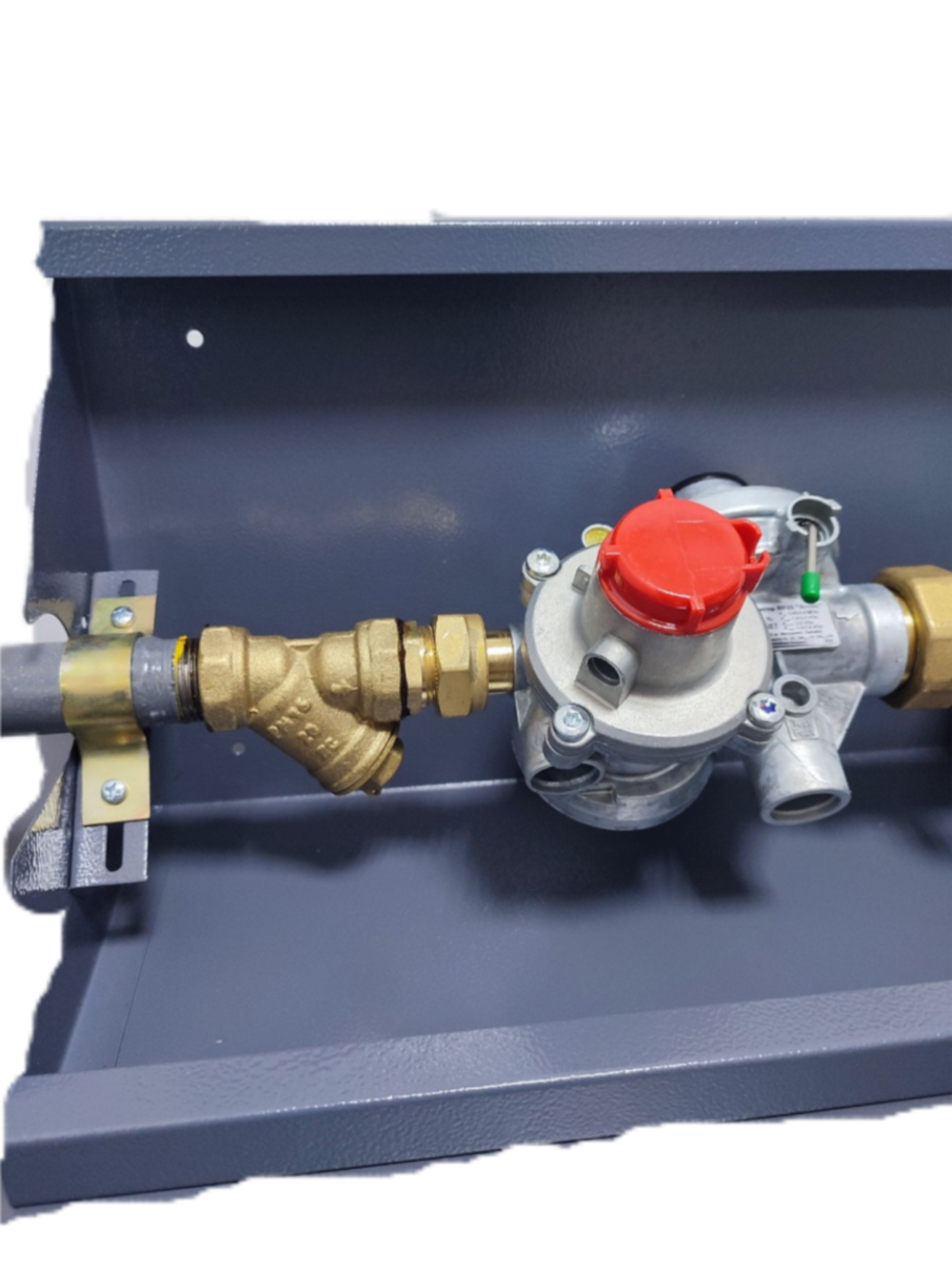 Шкафной газораспределительный пункт ГРПШ ОХТА-RF-10-1-ЛП-Ф исп.25/1 (серый)