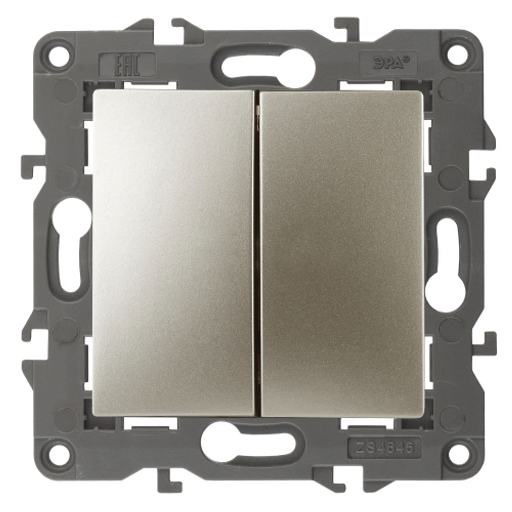 Переключатель ЭРА Серия 12 12-1112-04 перекрёстный двойной, 10АХ-250В, шампань