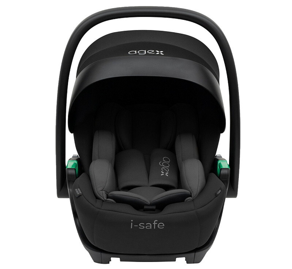 Коляска Agex Prima Pro 3 в 1 с автокреслом i-Safe Black Midnight Grey (Темно-серый)