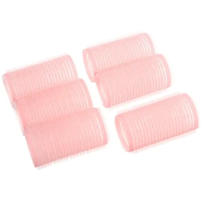 Бигуди липучки, 6шт., однотонные, коралловый, d-3см