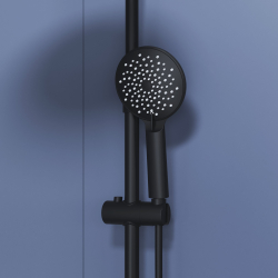 Душевая стойка черная со смесителем из стали RGW SP-25B