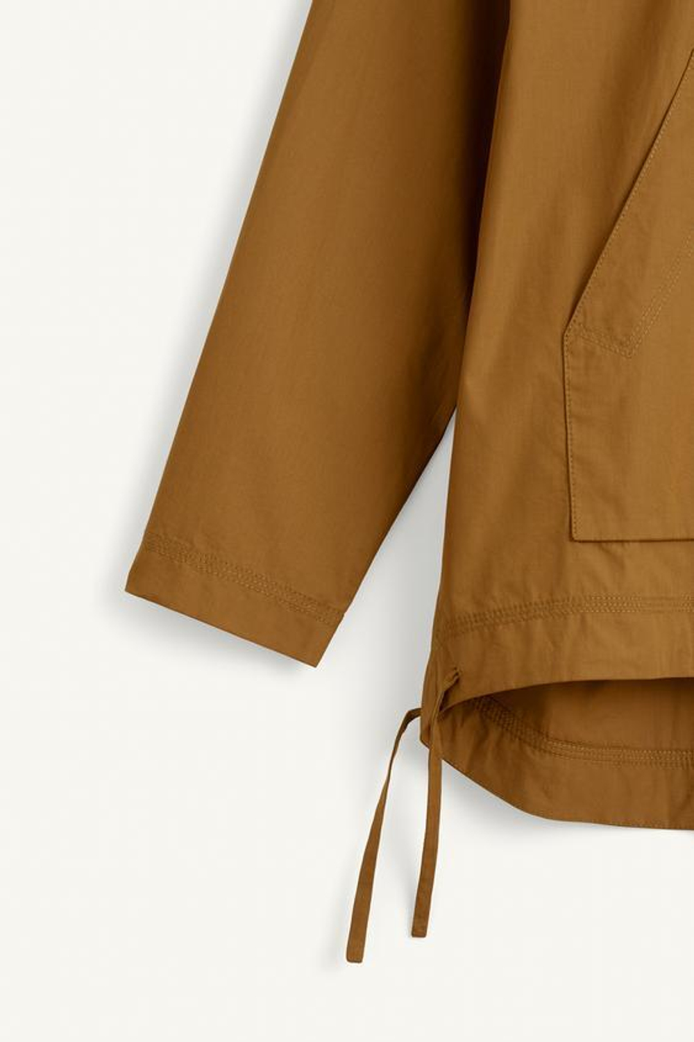 ZARA КУРТКА ИЗ ПОПЛИНА СВОБОДНОГО КРОЯ, ТАБАЧНЫЙ