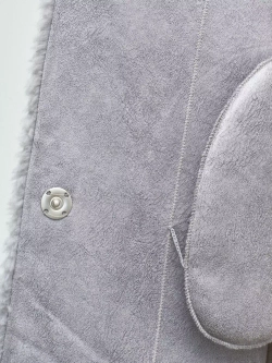 Искусственная зимняя эко шуба чебурашка, серая, Северина