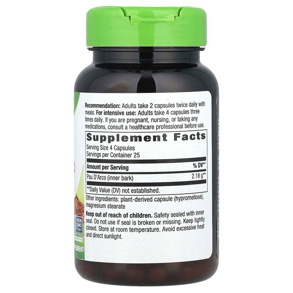 Nature's Way, кора муравьиного дерева, внутренний слой, 100 веганских капсул (545 мг в 1 капсуле)