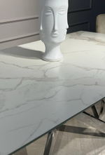 Стол обеденный Ist Casa раскладной Иллюзион, 160(240)х90х76 см, белый мрамор