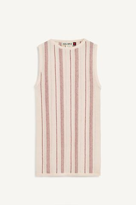ZARA ТОП ИЗ СМЕСОВОГО ЛЬНА, ПОЛОСКИ