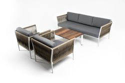 "Касабланка" лаунж-зона плетеная из роупа 5-местная, цвет серый