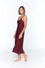 Шелковая сорочка бордо