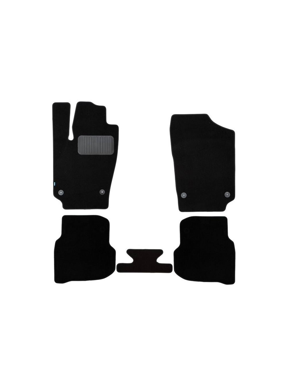 Коврики в салон для VOLKSWAGEN Polo, 2009-2015, 2014-2020, седан, 5шт. (текстиль) KLEVER05513022112KH