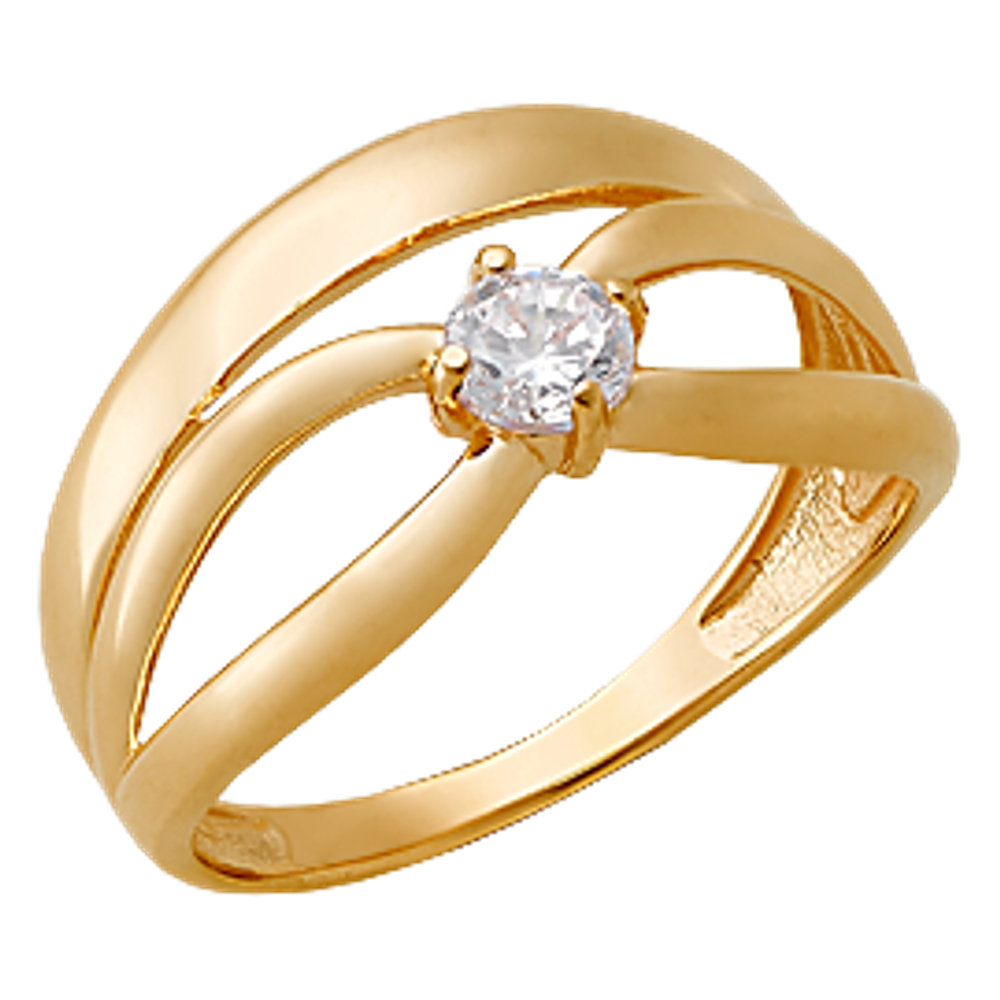 Кольцо из золота с фианитами