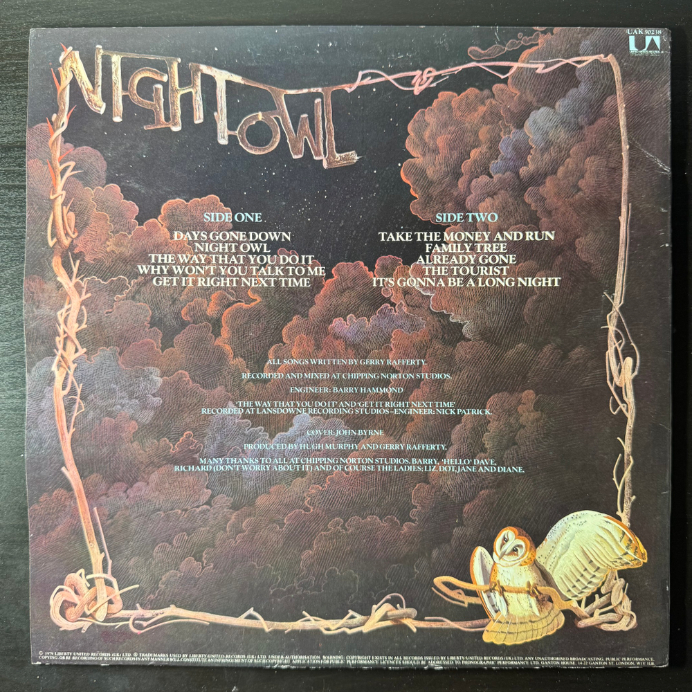 Gerry Rafferty ‎– Night Owl (Англия 1979г.)