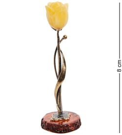 Народные промыслы AM- 256 Фигурка «Тюльпан» (латунь, янтарь)