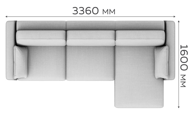 Угловой диван Аксель с оттоманкой вариант 1