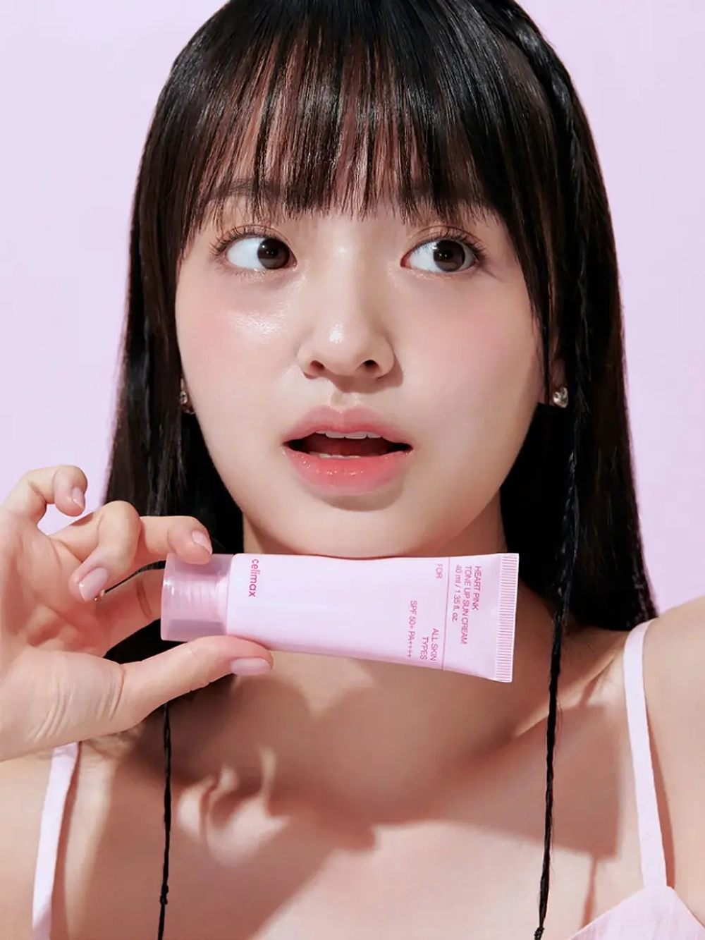 Celimax Освежающий солнцезащитный крем с эффектом сияния SPF50 Heart Pink Tone-Up Sun Cream 40 мл