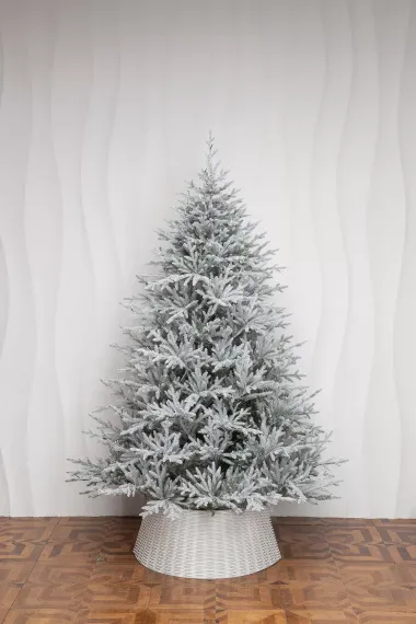 Искусственная елка Петроградская заснеженная 210 см., с теплыми белыми Led лампами, 100% литая хвоя, Елкиторг (237210)