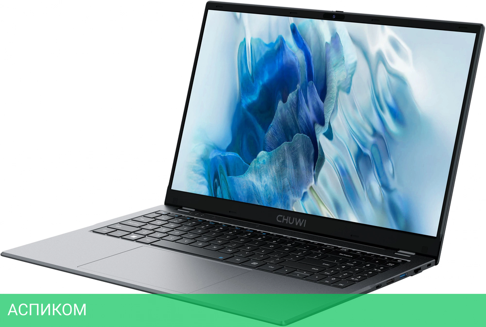 Ноутбук Chuwi GemiBook plus N-series N100 16Gb SSD512Gb Intel UHD Graphics 15.6" IPS FHD (1920x1080) Windows 11 Home grey WiFi BT Cam 5000mAh (1746365)