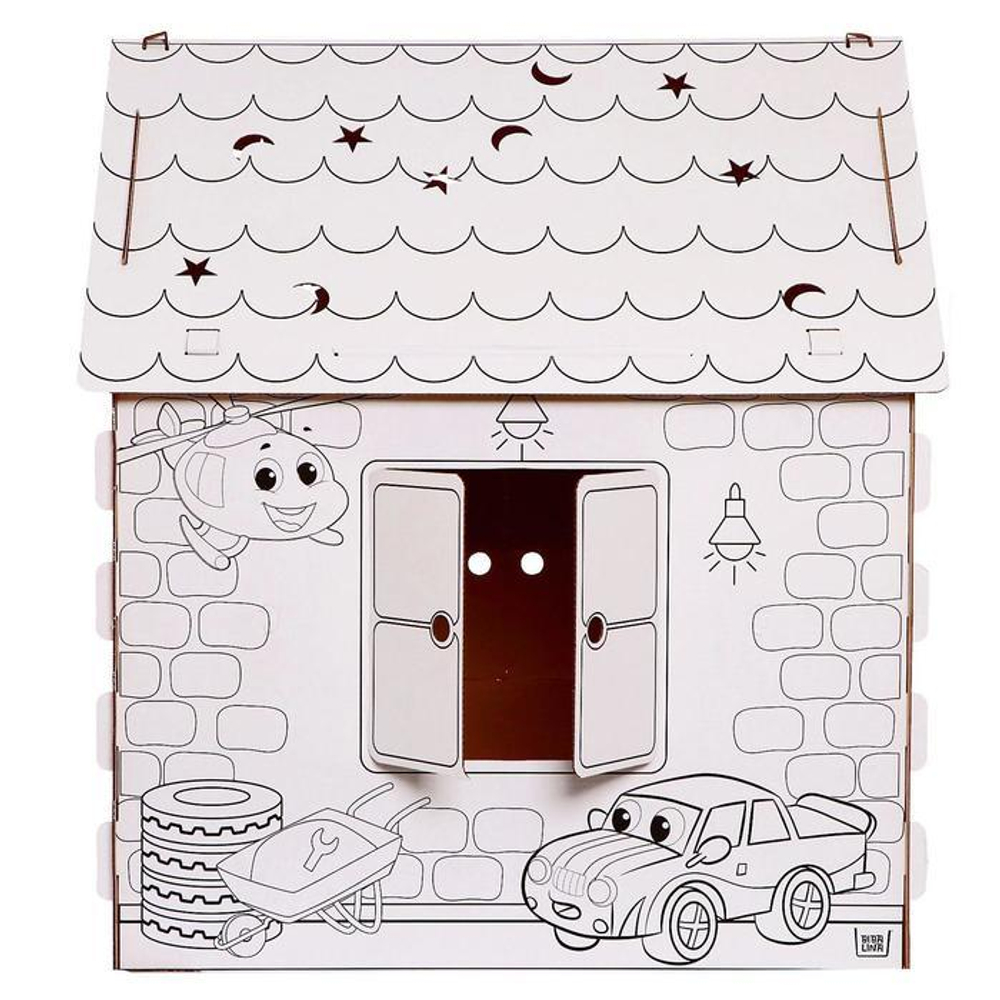 5091382 Дом-раскраска из картона «Пожарная станция»