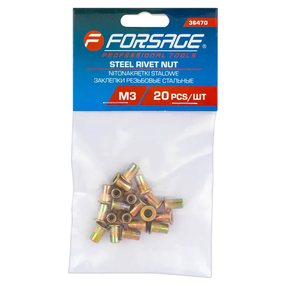 Заклепки резьбовые стальные 20шт. Forsage F-36470