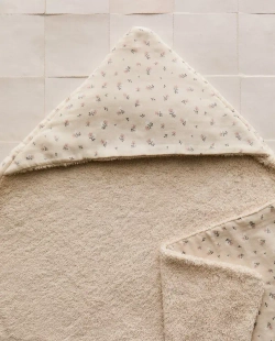 ZARA HOME ДЕТСКОЕ ПОЛОТЕНЦЕ С КАПЮШОНОМ, РОЗОВЫЙ