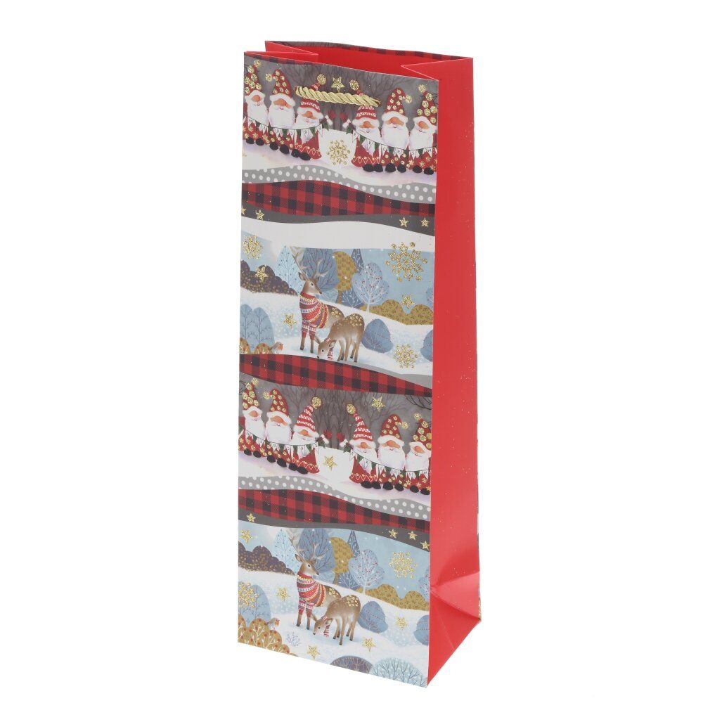 GAEM Пакет подарочный для бутылок (бумага 210г/м2, блок 12шт), L12,5 W8,5 H36 см, 4в.